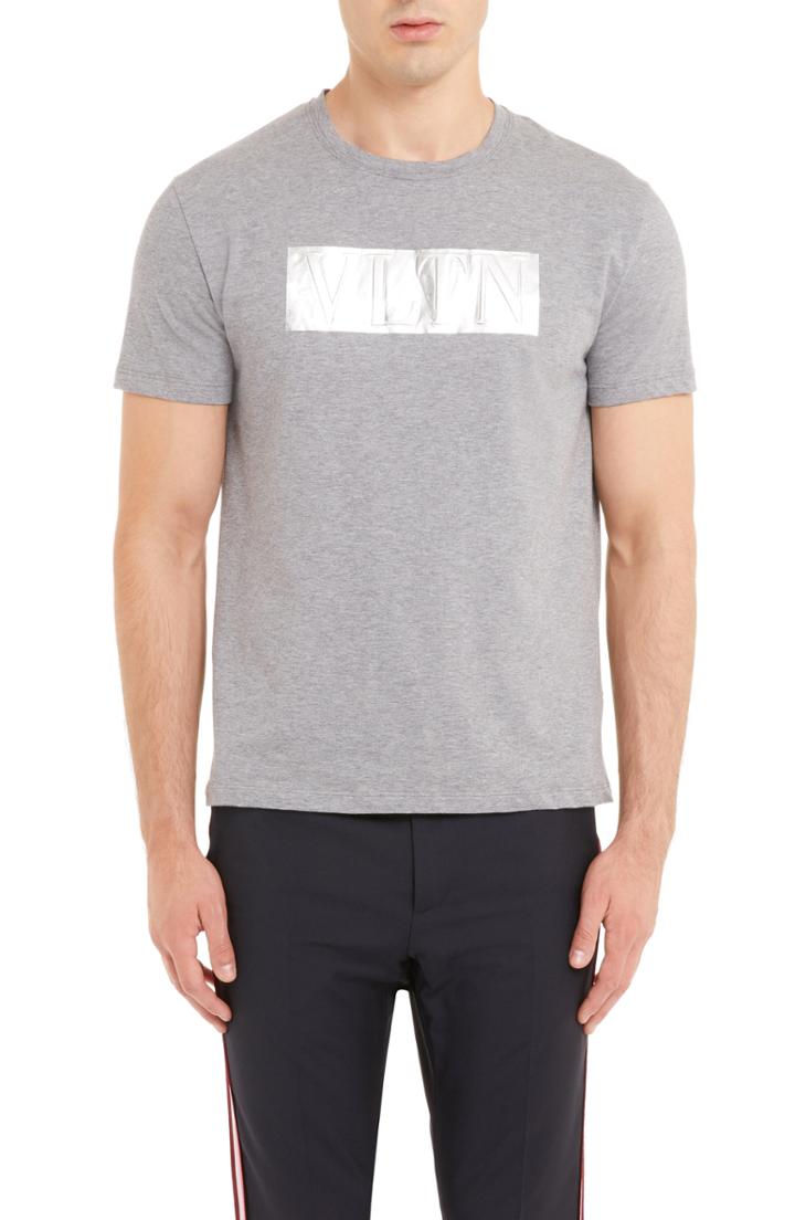 Men's Valentino Vltn Logo T-shirt, Size - Grey
