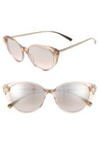 Women's Versace 55mm Embellished Cat Eye Sunglasses - Beige/ Silver Gradient