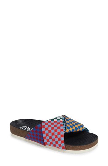 Women's Tory Sport Check Knit Slide Sandal M - Blue