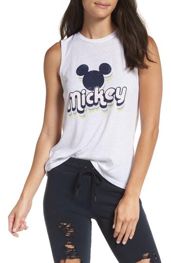 Women's David Lerner Mickey Pop Tank Top - Grey