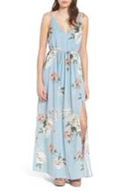 Women's Bp. Floral Print Maxi Dress, Size - Blue