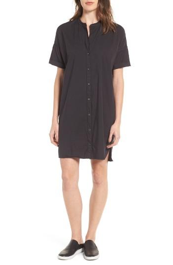 Women's James Perse Rolled Sleeve Shirtdress - Black