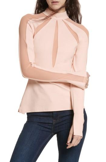Women's Free People Monarch Mesh Inset Top - Pink