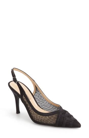 Women's J. Renee Savina Pointed Toe Slingback Pump .5 Aa - Black