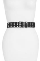 Women's Iro Mileta Grommet Calfskin Leather Belt - Black Bla01