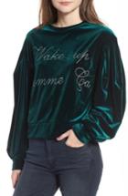 Women's Misa Los Angeles Comme Ca Velvet Sweatshirt - Green