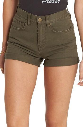 Women's Billabong High Tide Denim Shorts - Green