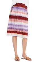 Women's Madewell Texture & Thread Ombre Rainbow Micropleat Midi Skirt, Size - White