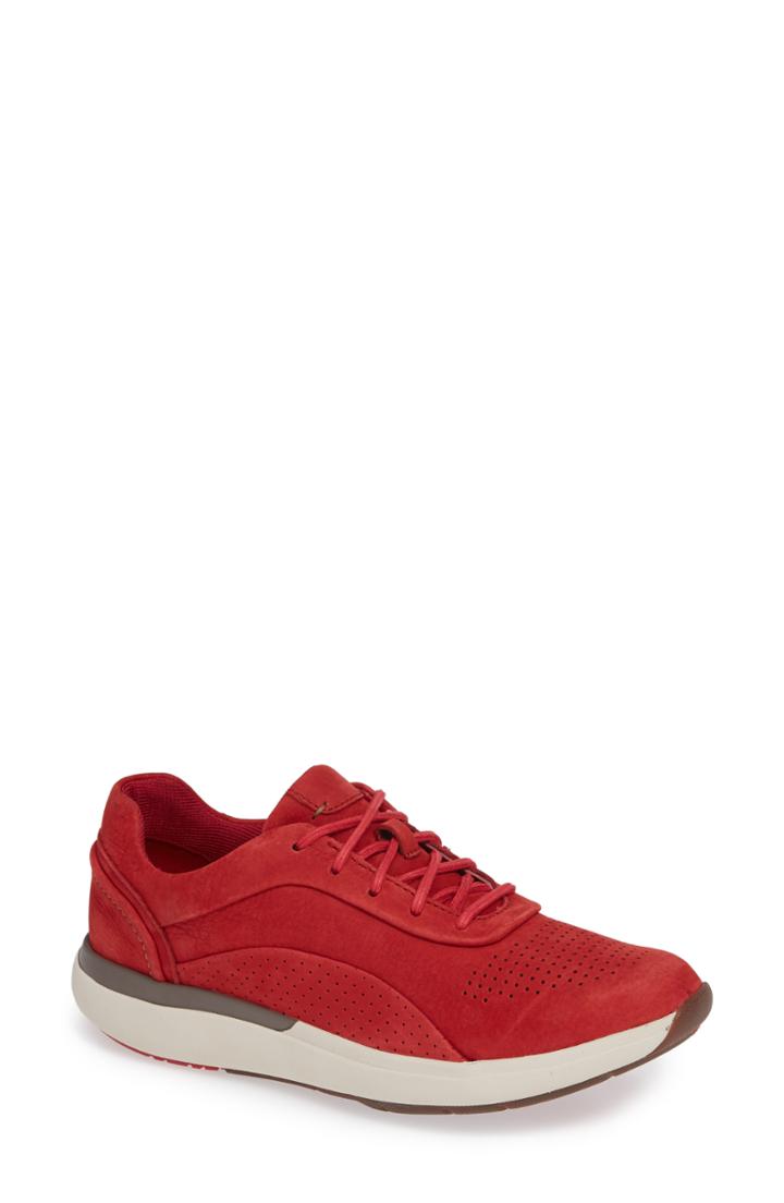 Women's Clarks Un Cruise Lace-up Sneaker M - Red