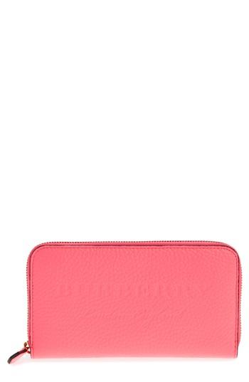 Women's Burberry Leather Zip Around Wallet - Pink