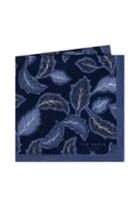 Men's Ted Baker London Paisley Leaf Wool Pocket Square, Size - Blue
