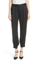 Women's Nili Lotan Bertina Pleated Crop Pants - Black