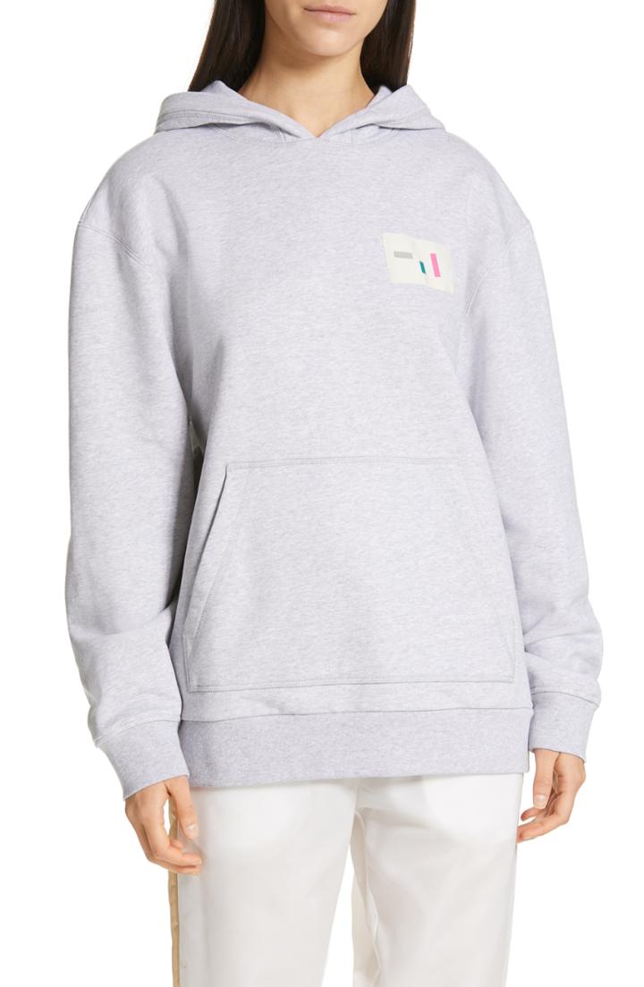 Women's Tibi Logo Patch Hoodie, Size - Grey