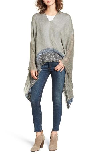 Women's Rag & Bone Stripe Poncho, Size - Grey