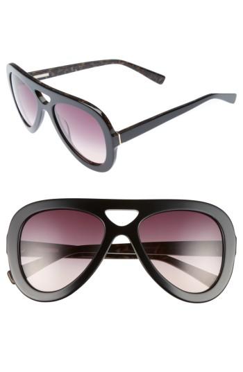 Women's Derek Lam 54mm Aviator Sunglasses - Black Brown