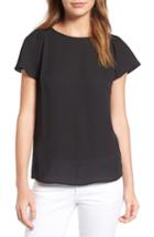 Women's Cece Flutter Sleeve Blouse - Black