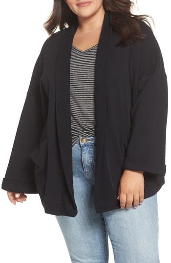 Women's Caslon Knit Roll Sleeve Blazer