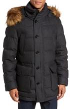 Men's Boss T-delta Relaxed Technical Down Jacket With Faux Fur Trim R - Grey