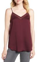 Women's 1.state Chiffon Trim Camisole, Size - Burgundy