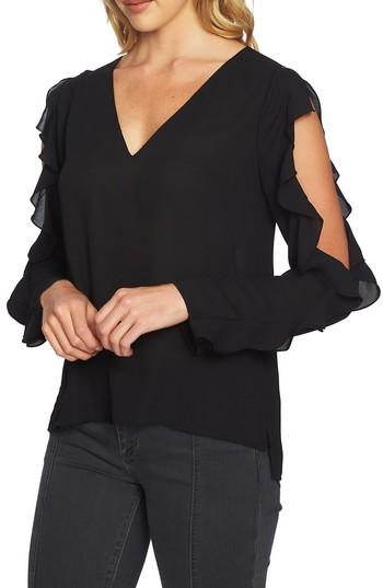 Women's 1.state Ruffle Cold Shoulder Top