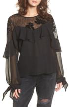 Women's Band Of Gypsies Lace Yoke Blouse