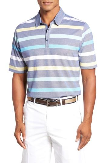 Men's Paul & Shark Stripe Pique Polo, Size - Grey