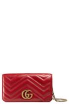 Women's Gucci Marmont 2.0 Leather Shoulder Bag - Red