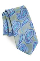 Men's Nordstrom Men's Shop Brett Paisley Silk Tie, Size - Green