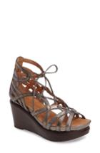 Women's Gentle Souls 'joy' Lace Up Nubuck Sandal .5 M - Metallic