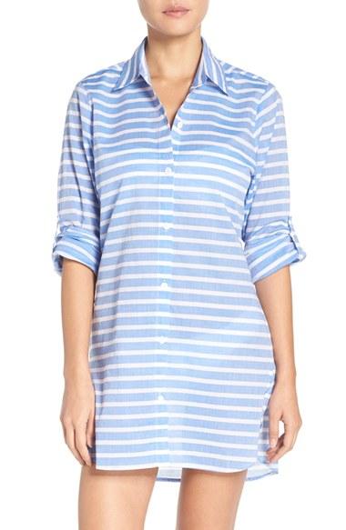 Women's Tommy Bahama Brenton Stripe Boyfriend Shirt Cover-up