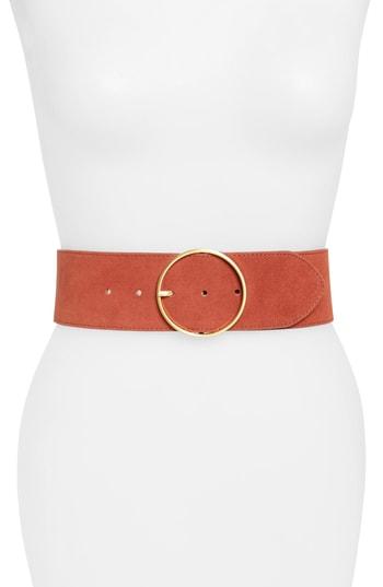 Women's Halogen Suede Stretch Belt - Rust Adobe