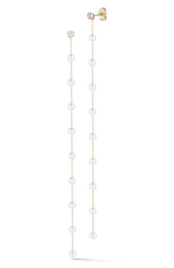 Women's Mizuki Long Pearl & Diamond Drop Earrings