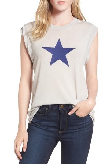 Women's Wildfox Tate Star Muscle Tank - Grey