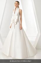 Women's Rosa Clara Dores Halter Neck Ballgown, Size - Ivory