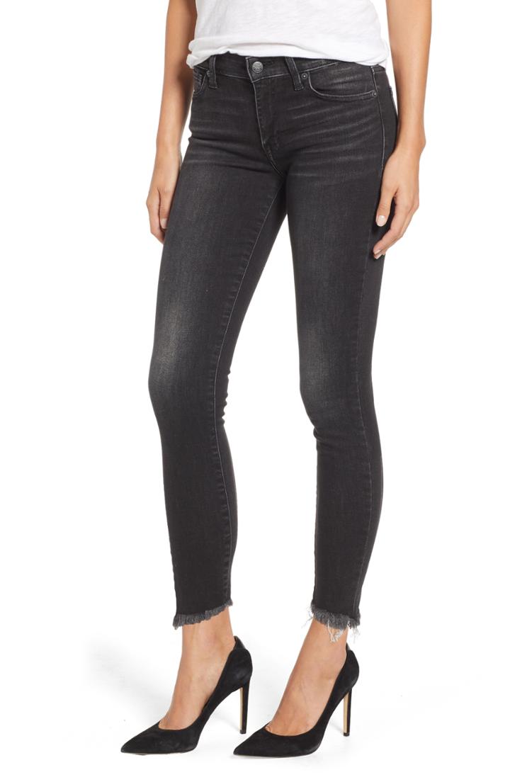 Women's Lucky Brand Ava Skinny Fray Hem Jeans - Black