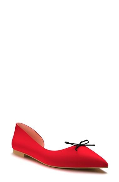 Women's Shoes Of Prey D'orsay Flat .5 B - Red