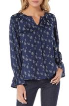 Women's Michael Stars Flocked Print Peasant Blouse - Blue
