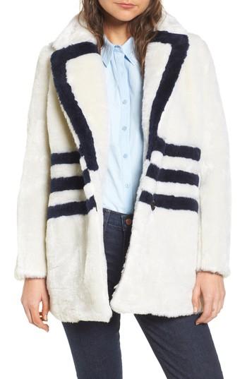 Women's J.crew Yuna Teddy Faux Fur Jacket, Size - Ivory