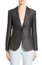 Women's Armani Collezioni Polka Dot Jacquard Jacket Us / 40 It - Grey