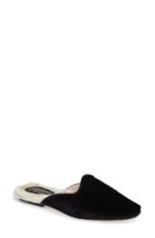 Women's Patricia Green Velvet Mule With Faux Fur Lining M - Black
