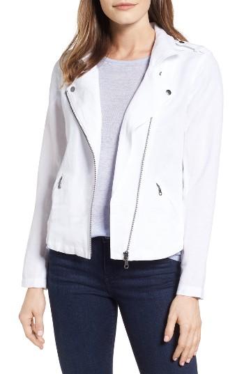Women's Nic+zoe Linen Blend Biker Jacket