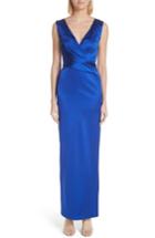 Women's Talbot Runhof Stretch Duchess Satin Gown - Blue