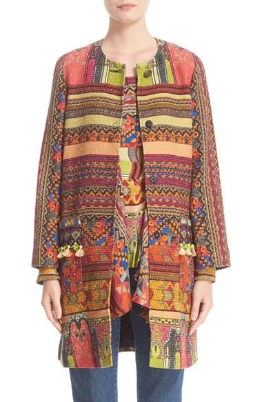 Women's Etro Ribbon Print Cotton Blend Topper