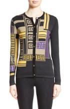 Women's Versace Collection Tetris Silk Blend Cardigan Us / 44 It - Purple