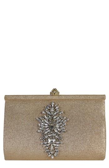 Badgley Mischka Galaxy Embellished Clutch - Beige