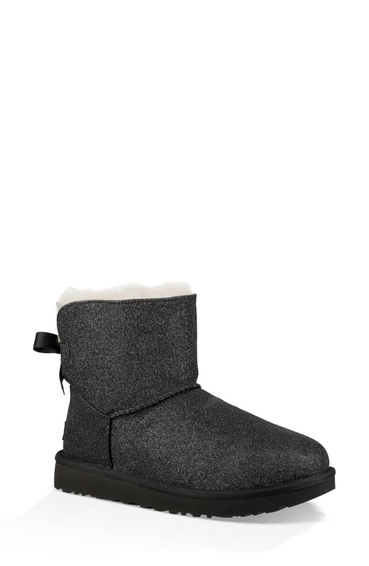 Women's Ugg Mini Bailey Bow Sparkle Genuine Shearling Boot