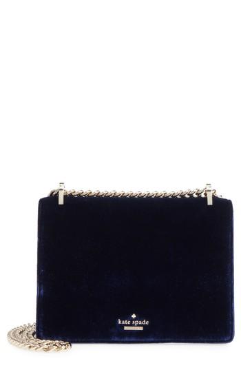 Kate Spade New York Watson Lane Marci Velvet Clutch - Blue