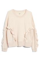 Women's Madewell Ruffle Sweatshirt, Size - Ivory