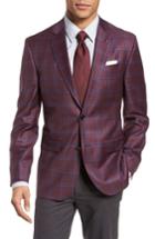 Men's Ted Baker London Jay Trim Fit Plaid Wool Sport Coat R - Red