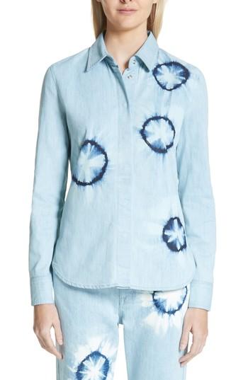 Women's Stella Mccartney Tie Dye Denim Shirt Us / 34 It - Blue